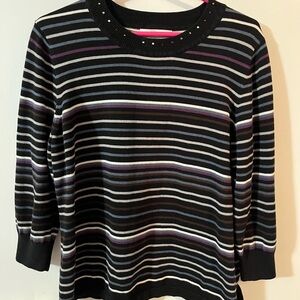 Sag Harbor XL women’s Striped Black purple gray blue